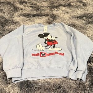 Disney Women's Mickey Mouse Light Blue Sweater